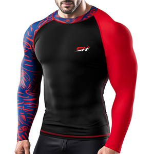 Custom Design Rash Guard <b>Men</b> UPF 50 High Performance Fitness Clothing Long Sleeve Top Comfortable Summer Surfing And Swimming - Product Image 1