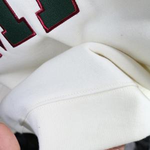 Sweat-shirt à col montant MICDS CREAM 100% vert chasseur avec broderie appliquée, col large, fils fins - Product Image 4