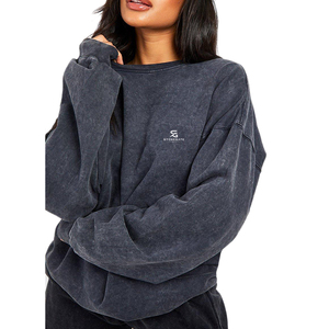 Sudadera de Mujer con Logotipo Personalizado, Cuello Redondo, Manga Larga, Algodón Grueso, Estilo Casual Urbano, Moda 2026 - Product Image 1