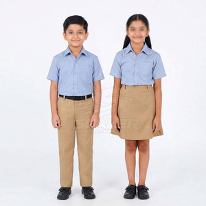 Uniforme Escolar de Tela de Mezcla de Algodón Personalizable de Alta Calidad, Conjunto Unisex para Niños, Material Duradero y Cómodo para el Uso Diario Escolar - Product Image 2