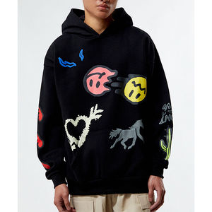 Sweat à capuche tendance pour homme 2026 avec impression en relief, 100 % coton peigné, style streetwear, pull à capuche OEM - Product Image 2