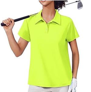 Polo ajusté pour femme de haute qualité, 100 % coton, col en V, à bon prix, avec logo imprimé superposé - Product Image 6