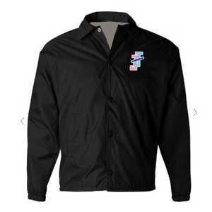 Jack and Jill Men <b>Line</b> Jacket Black Snap Button Lightweight Windbreaker Casual Streetwear Outerwear <b>Coat</b> - Product Image 1