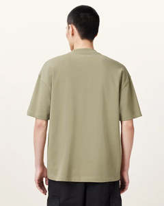 Camiseta Personalizada para Hombre, 100% Algodón, Corte Holgado, Color Negro Sólido, Impresión Digital, Logotipo 3D en Relieve, Cómoda, Tejida, Estilo Hip Hop - Product Image 2