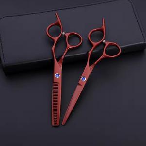 Professional Hair Thinning <b>Scissors</b> Stainless Steel Blunt Tip Long Handle Right Handed Salon Use Plastic Handle - Product Image 2