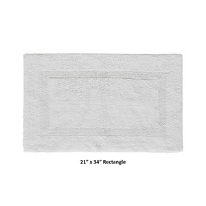 White Rectangle Bath <b>Mat</b> Cotton Tufted Non-Slip Rubber Backing Modern Home Use - Product Image 5