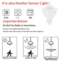 Ampoule à induction photosensible infrarouge LED MR16 pour les couloirs résidentiels Portes Sous-sols Voitures AC12V DC 12V 24V Alimentation CE