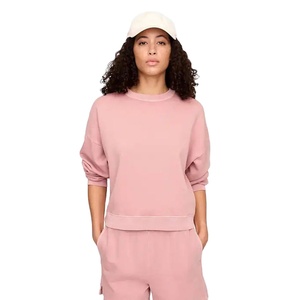 Latest Design Womens Fleece <b>Crewneck</b> Sweatshirt Soft Cotton Blend Pullover Casual Winter Warm Long Sleeve Top For Ladies - Product Image 1