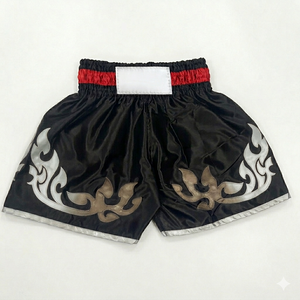 Wholesale Premium Satin Kickboxing <b>Trunks</b> And Muay Thai Training Shorts <b>For</b> Professional Gym Wear Custom Satin Fabric Thai Short - Product Image 6