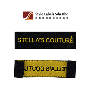 Bolsas Rectangulares de Damasco Tejido con Plegado en el Extremo, Corte Láser y Costura Personalizada Premium, Etiquetas de Estilo Lavables Personalizadas para Prendas, Selangor - Product Image 2