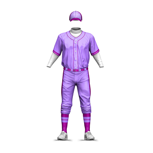 Nuevo Conjunto de Uniforme de Béisbol para Hombre, Camiseta y Pantalones, Rayas Rosa y Verde, Absorbente de Humedad, Antibacterial, Impresión por Sublimación - Product Image 1