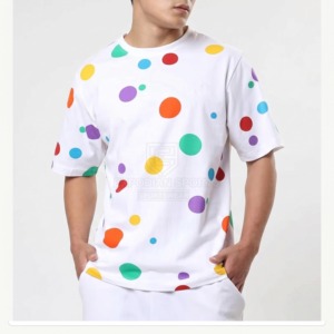 T-shirt personnalisé à épaules tombantes 100 % coton coupe ample imprimé numérique uni décontracté pour homme col rond manches courtes séchage rapide - Product Image 1