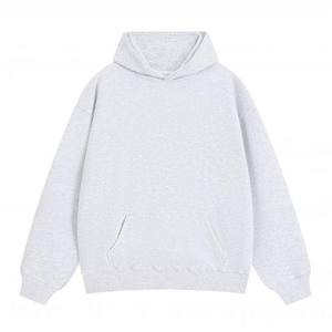 Men's 100% Cotton Hoodies Custom Logo Printing Drop Shoulder Flock Sweatshirt Winter Heavy <b>Weight</b> Thick <b>Blank</b> Hoodie - Product Image 4