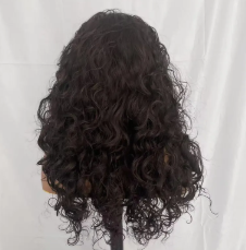 Peluca frontal de encaje HD marrón chocolate oscuro, rizada suelta y profunda, pre-arrancada, sin pegamento, de encaje completo - Product Image 3