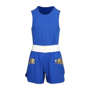Ensemble d'uniformes de boxe professionnels, maillot sans manches et short imprimés dragon, tenue de combat MMA, vente en gros OEM - Product Image 4
