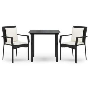 Ensemble de salle à manger de jardin blanc crème et noir - Product Image 2