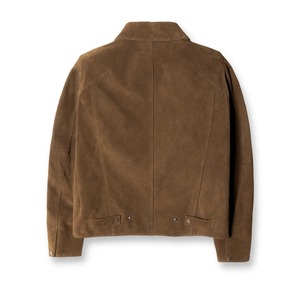 <b>Men's</b> Brown <b>Suede</b> Leather <b>Jacket</b> Casual Turn-down Collar Zipper Closure Regular Fit Autumn Wear - Product Image 2