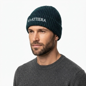 Gorro de Punto Acanalado Verde Oscuro Personalizado, Gorro de Invierno Cálido con Puño y Logotipo Bordado - Product Image 5