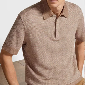 Polo en tricot pour homme, manches courtes, couleur unie, style décontracté, coupe classique, boutons - Product Image 3