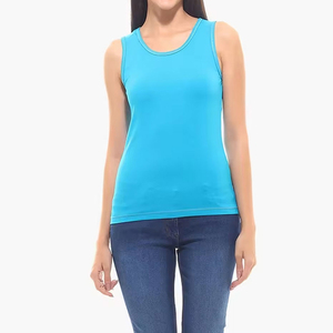 Camiseta sin mangas de algodón de alta calidad para mujer, top casual de verano, camiseta con tirantes, chaleco corto, top de moda femenina - Product Image 5