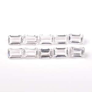 Lot en gros de pierres précieuses naturelles en quartz cristal clair, taillées en octogone, facettées et calibrées, 5x7 mm, pour la fabrication de bijoux - Product Image 1