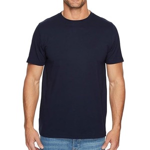 T-shirts pour hommes en coton 100% bleu marine uni, col rond, manches courtes, coupe classique, respirants, séchage rapide, légers, personnalisables - Product Image 1
