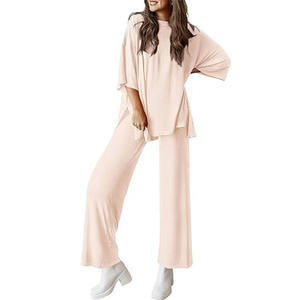 Conjunto Deportivo Informal de 2 Piezas para Mujer, en Algodón Sólido, con Sudadera y Pantalones Deportivos, Corte Holgado, Ecológico - Product Image 3