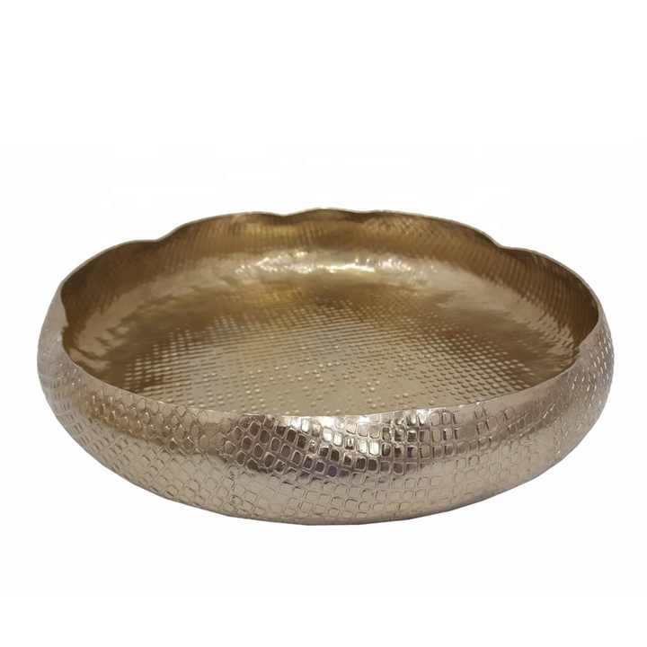Serveware Aluminum Round Shaped Bowl Zinc Antique Finishing Food and Snacks Serving Bowl Handmade Customized