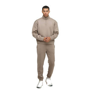 Conjunto Deportivo para Hombre, Sudadera con Cierre de Cremallera y Pantalones a Juego, Color Taupe, Venta al Por Mayor OEM ODM - Product Image 1