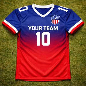 เสื้อทีมอเมริกันฟุตบอลแบบกำหนดเองสำหรับโรงเรียน ผ้าโพลีเอสเตอร์แห้งเร็ว ระบายอากาศได้ดี พิมพ์ลายชื่อและหมายเลขผู้เล่นแบบซับลิเมชั่น - Product Image 1