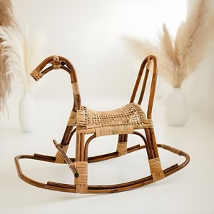 Cheval à bascule en rotin, jouet à monter, animaux en osier, chevaux à bascule, jeu d'imitation pour enfants, prix de gros bon marché - Product Image 4