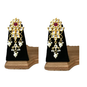 Pendientes colgantes Meenakari Kundan, modernos, chapados en oro, aleación, joyería tradicional india para mujer - Product Image 2