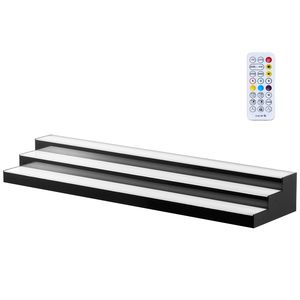 LED Lighted 3-Tier 48-Inch Acrylic Home Bar Shelf Display Illuminated <b>Wine</b> Rack with RF Remote Control - Product Image 1
