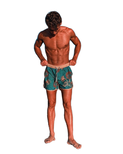 Custom 5 Inch Vintage Board Shorts for <b>Men</b> Canvas Mid Waist Swim <b>Trunks</b> Mesh Lining - Product Image 5