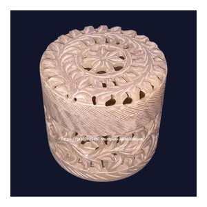 High Quality Premium Design Best Handmade Quality Soapstone Carving <b>Box</b> With Round Shape Use <b>For</b> Jewelry Storage <b>Box</b> Gift Item - Product Image 5