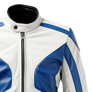 Heavy Duty Motorbike <b>Racing</b> <b>Jacket</b> Protective Motorcycle Leather Wear with Reinforced Safety Panels - Product Image 2