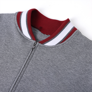 Ensemble de survêtement décontracté gris chiné imprimé, deux pièces : veste zippée et pantalon de jogging en mélange de coton premium, style universitaire streetwear - Product Image 2