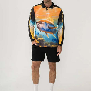 เสื้อโปโลตกปลาผู้ชาย แขนยาว ระบายอากาศ แห้งเร็ว กันน้ำ กันลม UPF 50 รับผลิตตามแบบ OEM ขายส่ง - Product Image 3
