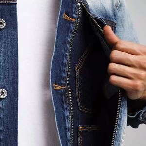 Pure Branded Material Premium Quality Men's Denim Jacket Low Price Quick Dry Front <b>Covered</b> <b>Button</b> Jeans Jacket - Product Image 4