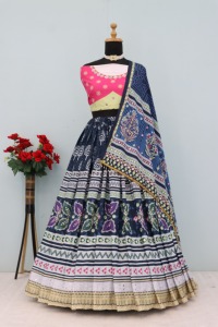 Designer Silk Traditional Navratri Lehenga Choli for Women Printed Chaniya Choli with Dupatta | Festive & Garba Party Wear - Product Image 6