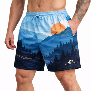 Pantalones Cortos de Playa Casuales para Hombre, Sublimados, con Cordón en la Cintura, Ecológicos, de Secado Rápido, Ligeros, para Verano - Product Image 1