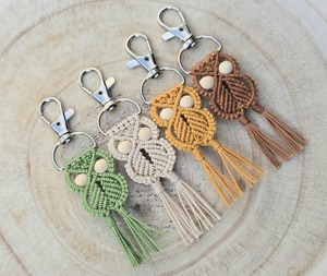 Porte-clés Macramé Hibou Fait Main Style Bohème, Breloque Décorative pour Sacs, Sacs à Main, Voitures, Accessoire Esthétique, Idée Cadeau - Product Image 5