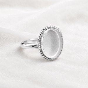 925 Sterling Silver Oval 8x10mm Bezel <b>Ring</b> Setting Semi Mount <b>Ring</b> <b>Blank</b> for Oval Cabochon Gemstone DIY Jewelry Making - Product Image 5