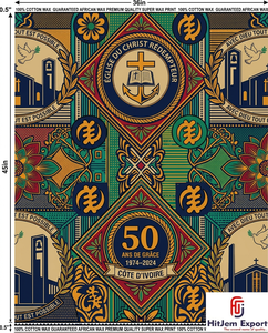 Premium African Wax Print Fabric 36 Inch Width Cotton Wax For Home Textile Decor Cameroun Church Design - Product Image 3