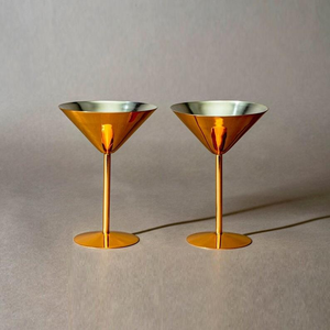Verres à cocktail Martini plaqués cuivre, gobelets en or rose, grands gobelets français, verres à vin en métal, verres coniques pour service de vin – Vente en gros - Product Image 5