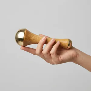 Best quality <b>Small</b> Wooden Kansa Wand Double Headed Wooden Kansa Wand Ayurvedic Face Massager Natural Skincare Tool at best price - Product Image 4