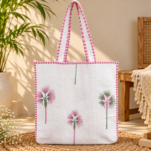 Sac fourre-tout matelassé à motif floral avec tissu rembourré et poignées d'épaule, sac à main élégant et décontracté pour le shopping, les voyages et l'usage quotidien - Product Image 1