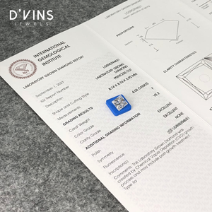 Diamantes Cultivados en Laboratorio D'vins Jewels, Corte Princesa de 4.05CT, Color D, Claridad VS2, HPHT CVD - Product Image 3