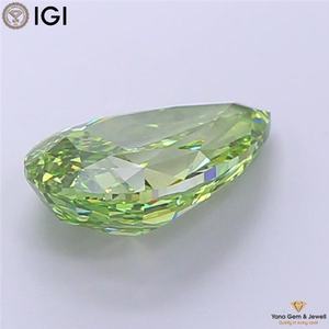 เพชรคุณภาพสูง 4.00 กะรัต ผลิตในห้องปฏิบัติการด้วยวิธี CVD ความใส VS1 สีเขียวสดใสทรงลูกแพร์ พร้อมใบรับรอง IGI สำหรับแหวนลายเซ็น - Product Image 6