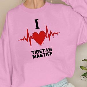Ligne de battement de coeur avec des sweatshirts pour femmes Mastiff tibétain - Product Image 3